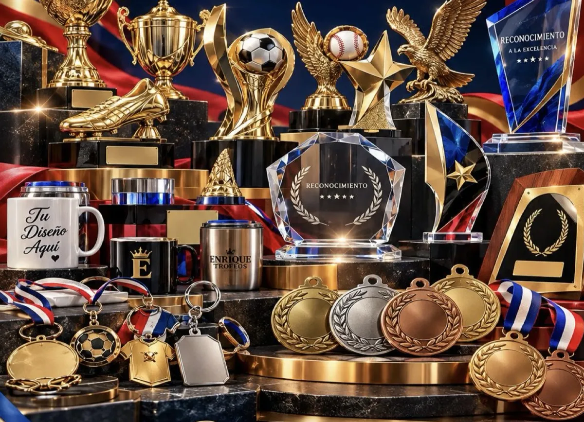 Trofeos, copas, medallas, acrílicos y tazas personalizadas de Enrique Trofeos